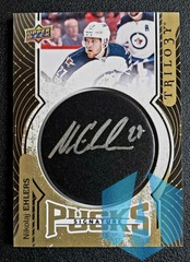 2017-18 Nikolaj Ehlers UD Trilogy Signature Pucks Winnipeg Jets Autograph #SP-NE